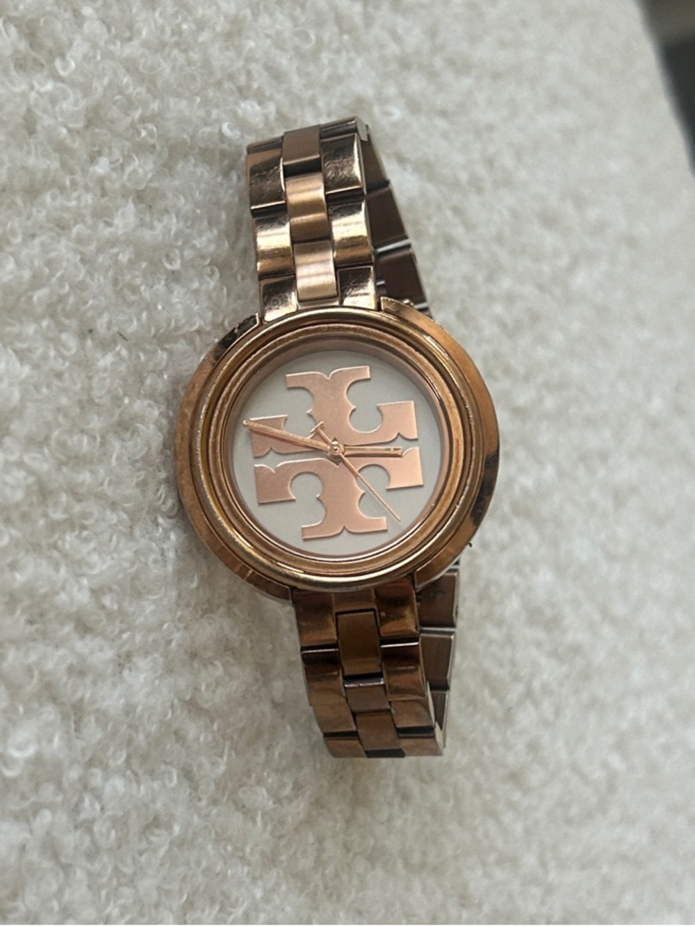 Tory Burch Rose Gold Logo Watch